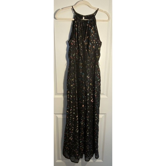 Anthropologie Eva Franco Edita Jumpsuit Metallic Dots w/Pockets Size 2 (no belt) - Picture 2 of 9